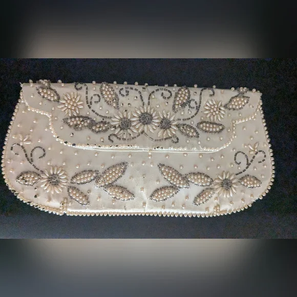 Vintage Japanese Beaded Purse Clutch &  Beaded Collar - Picture 2 of 5